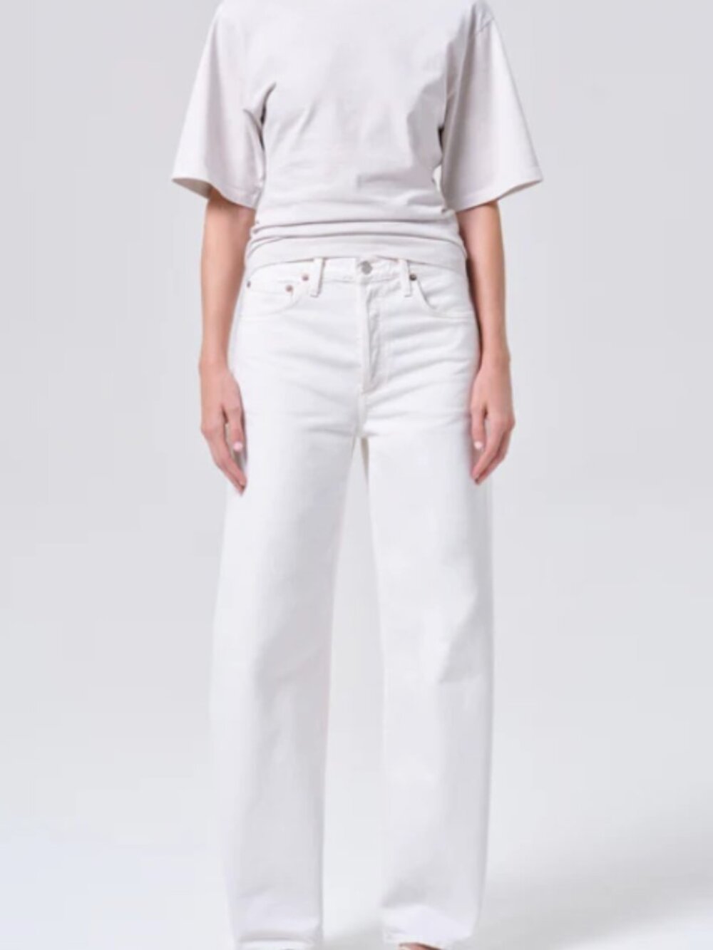 AGOLDE Arc Wide Leg White Jeans